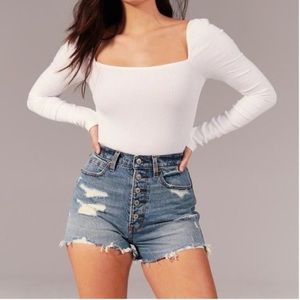 Abercrombie & Fitch Ultra High Rise Denim Shorts